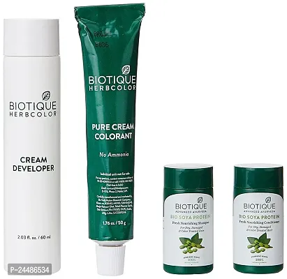 Biotique Herbcolor Conditioning Hair Colour l Ammonia Free Hair Color l 9 Organic Herbal Extracts l Natural and Healthy Shine l 50g + 110ml| Brown 4N (Pack of 1)-thumb3