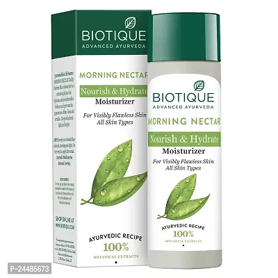 Biotique Morning Nectar Flawless Skin Moisturizer l Prevents Dark spots, Blackheads and Blemishes l Visibly Flawless Skin l Nourishes and Hydrates Skin l All Skin Types l 120ml-thumb0