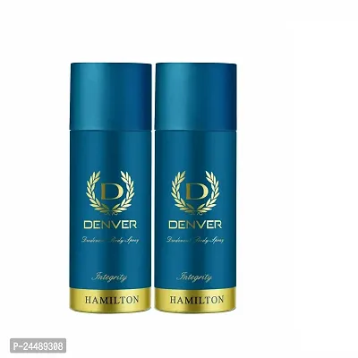 DENVER Integrity Body Deodorant (165ML Each) - Pack of 2 | Long Lasting Luxury Fragrance Deo Spray Long Lasting For Men-thumb0