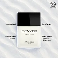 DENVER Black Code Exclusive Collection Gift Set : Deo (150ML) + Perfume (60ML) | Long Lasting Fragrance Gift Set for Men-thumb4