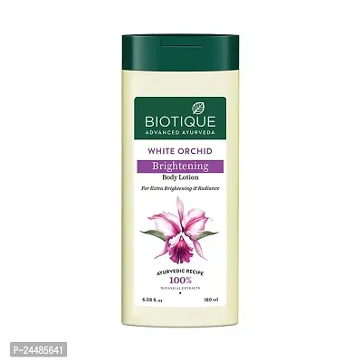 Biotique White Orchid Brightening Body Lotion For Extra Brightening  Radiance (180ml, Normal Skin)-thumb0