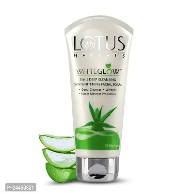 Lotus Herbals Teatreewash Face Wash with Tea Tree Oil  Cinnamon Anti Acne Oil Control, 120g And Whiteglow 3-In-1 Deep Cleansing Skin Whitening Facial Foam 50g-thumb5