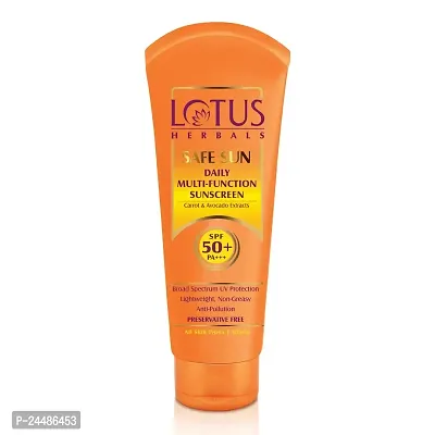 Lotus Herbals Safe Sun Daily Multi-Function Sunscreen Cream Spf 50+ Pa+++, 60 g