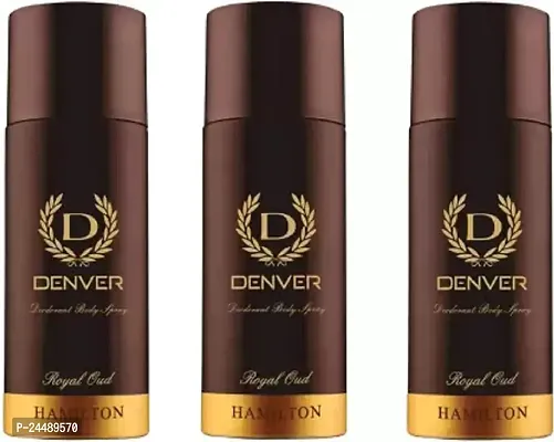 Denver Royal Oud Deodorant Body Spray 165ML Each Combo Deodorant Spray - For Men  Women (495 ml, Pack of 3)