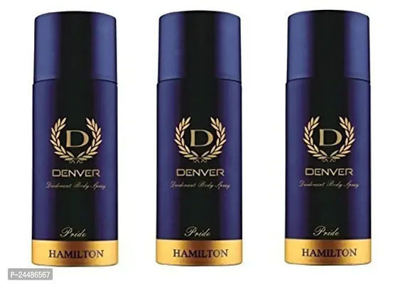 Denver Hamilton Pride Deodorant Body Spray for Men, 165ml (Pack of 3)