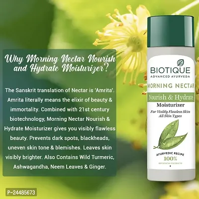 Biotique Morning Nectar Flawless Skin Moisturizer l Prevents Dark spots, Blackheads and Blemishes l Visibly Flawless Skin l Nourishes and Hydrates Skin l All Skin Types l 120ml-thumb5