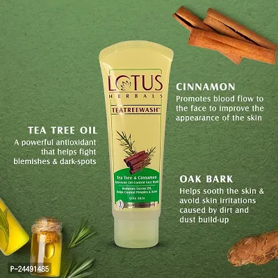 Lotus Herbals TEATREEWASH Tea Tree  Cinnamon Anti-Acne Oil Control Face Wash 120ml with WHITEGLOW Skin Brightening  Nourishing Night Cream 60gm-thumb5