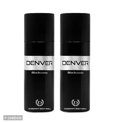 DENVER Black Code Deodorant - 200ML Each Pack of | Long Lasting Deo Body Spray for Men-thumb0