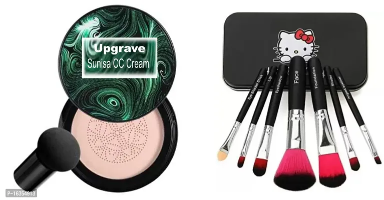 Sunisa foundation waterproof cc cream Foundation  30g  Hello Kitty Mini Makeup Brush Set  (Pack of 7) Black