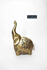 Crafts Elephant Showpiece Statue Iron Tea Light Candle Holder Lantern Stand for Home Living Room Decoration-thumb2