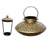 Crafts Cast Iron Antique Degchi Style for Dhoop Holder and Candle Light-thumb2