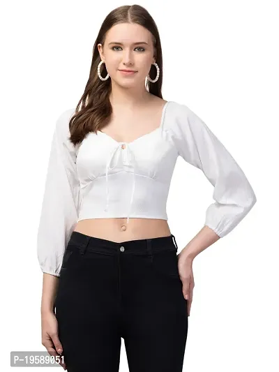 Kapsh Alluring Crop TOP (Small, White)-thumb1