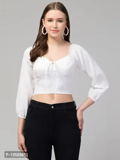 Kapsh Alluring Crop TOP (Small, White)-thumb5