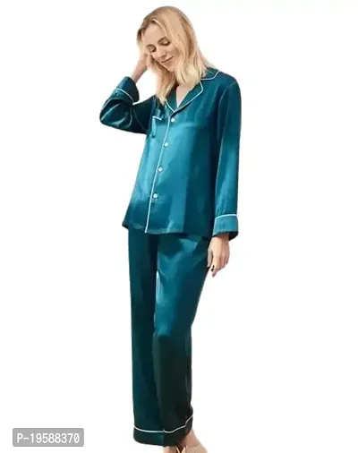 Kapsh Night Suit Women's Set FS (Large, Green)-thumb0