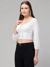 Kapsh Alluring Crop TOP (Small, White)-thumb5