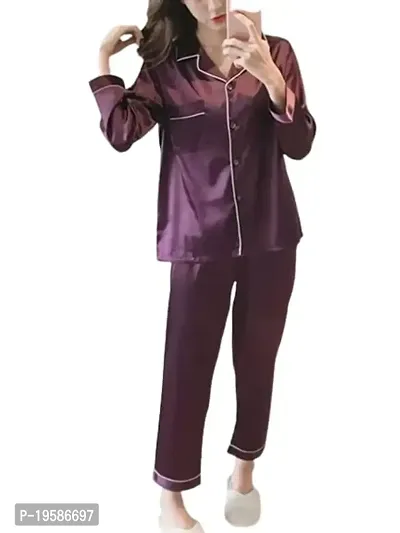 Kapsh Night Suit Women's Set FS (Small, Purple)