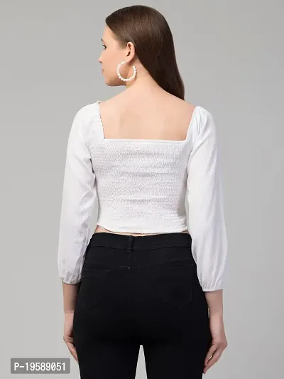 Kapsh Alluring Crop TOP (Small, White)-thumb3