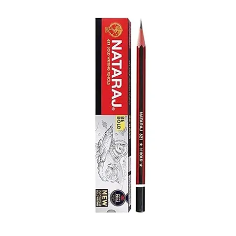 NATRAJ PENCIL 621 Be Bold Pencil Pack Of 10 Box-100 Pencil, Black
