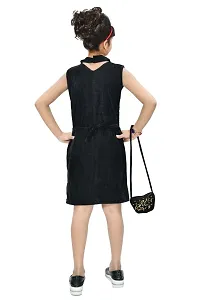 4 YOU DRESSES Beautiful Sparkle Velvet Frock with Bag for Girl-thumb2