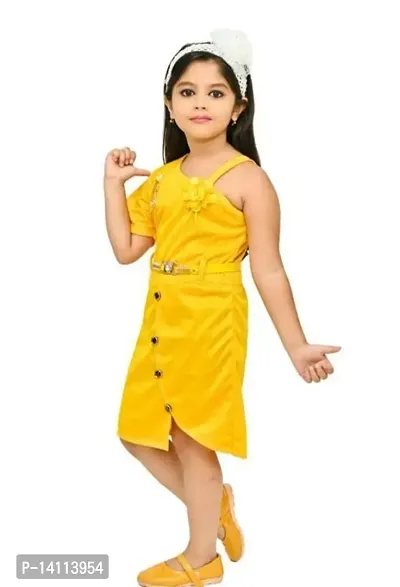 4 YOU DRESSES Beautiful Velvet and Creta Fabric Combo Dress with Bag for Girls-thumb2