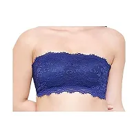 AARAA Women's Lace Padded Non-Wired Bandeau Bra Pack of 3 Best Size 28 to 32(Black, Blue and Maroon Colour) (28)-thumb3
