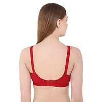 Maroon Cotton Blend Solid Bras For Women-thumb2