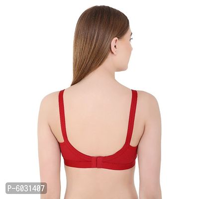 Maroon Cotton Blend Solid Bras For Women-thumb3