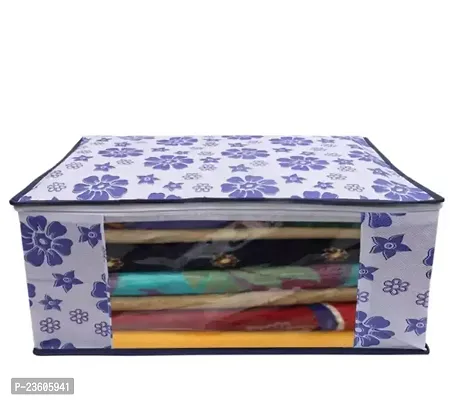 Flower Printed Non Woven 1 Pieces Underbed Storage Bag Cloth Organizer For Storage Blanket Cover Combo Set Blue