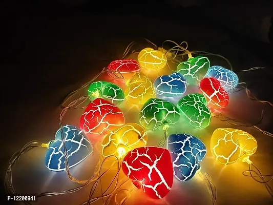 Polypropylene Newton 16 LED Crackle Heart String Lights (3 Meter , Multicolor )