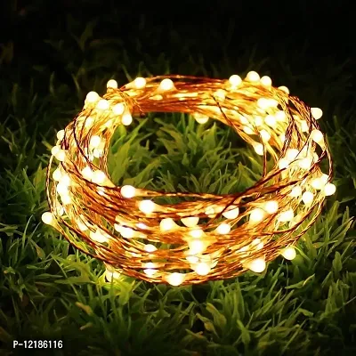 Newton 10 LED 10 Meter String Fairy Light with Copper Wire Warm White Color Battery Operated Fairy Lights for DIY Pack of 1 *Made in India* (10 Mtr Battery Operated)