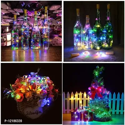 Newton 20 LED 2 Meter Cork Light with Multicolor Battery Operated Wine Bottle Fairy Lights for DIY (Without Bottle) (Bottle Cork Multicolor Pack of 12)-thumb4