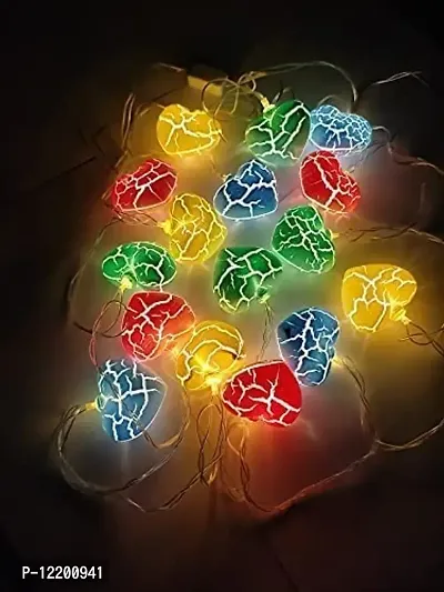 Polypropylene Newton 16 LED Crackle Heart String Lights (3 Meter , Multicolor )-thumb2