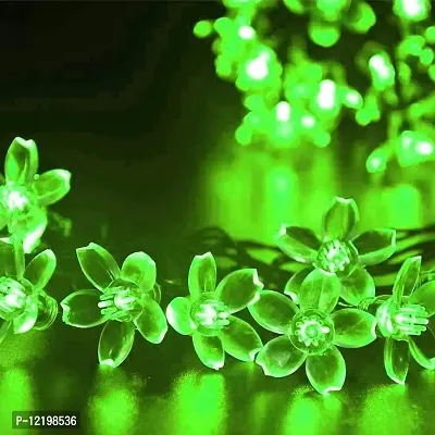 Newton Blossom Flower PVC, Copper String 16 LED Lights (Green, 3 Meter)-thumb0