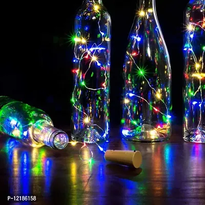Newton 20 LED 2 Meter Cork Light with Multicolor Battery Operated Wine Bottle Fairy Lights for DIY (Without Bottle) (Bottle Cork Multicolor Pack of 1)