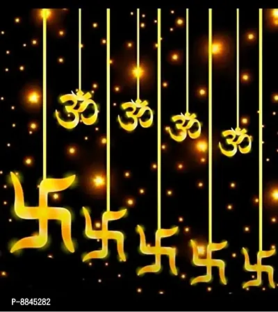 Newton 12 OM Swastik 114 Led Curtain String Lights Window Curtain Lights with 8 Flashing Modes of Decoration for Diwali, Wedding, Party, Home, Patio Lawn (OM Swastik, Warm White)-thumb0