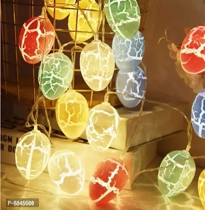 Newton Multicolor Crackle EGG String Lights for Indoor Outdoor Decoration Diwali Light, Birthday Party, Diwali, Christmas, Navratri, Valentine, Home Decoration Light (3 Meter 16 LED, LED Colour-Warm W