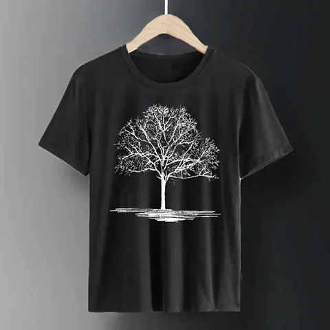 Cotton Printed Round Neck Short-sleeve Tees for Men