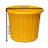 AASHU Round Plastic Planter Pots ,10 Inch,Colour - Yellow-Pack of 1-thumb3
