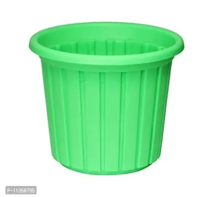AASHU Round Plastic Planter Pots ,10 Inch,Colour -Green -Pack of 1