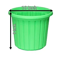 AASHU Round Plastic Planter Pots ,10 Inch,Colour -Green -Pack of 1-thumb1