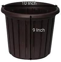 AASHU Round Plastic Planter Pots ,10 Inch,Colour - chocklate-Pack of 1-thumb1