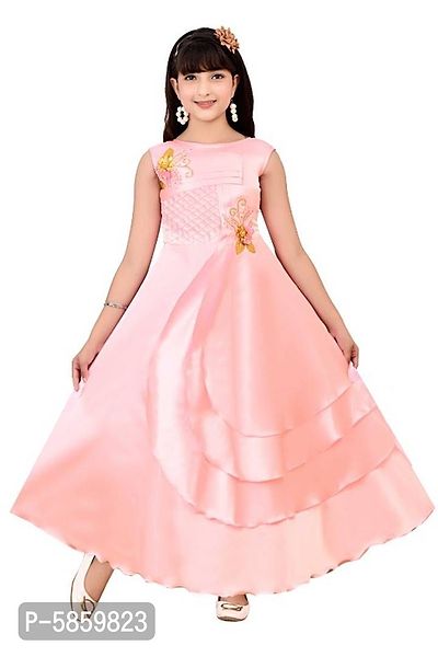 Girls Satin Silk Dresses-thumb0