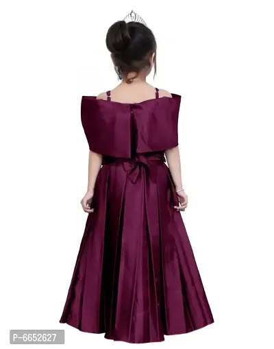 Purple Solid Silk Blend Ethnic Gown-thumb2