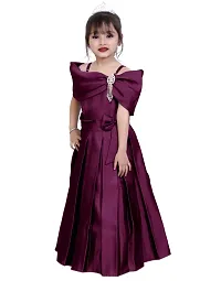 Purple Solid Silk Blend Ethnic Gown-thumb2