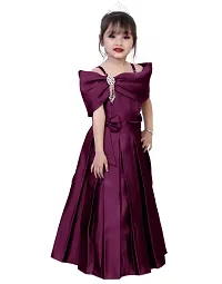 Purple Solid Silk Blend Ethnic Gown-thumb3