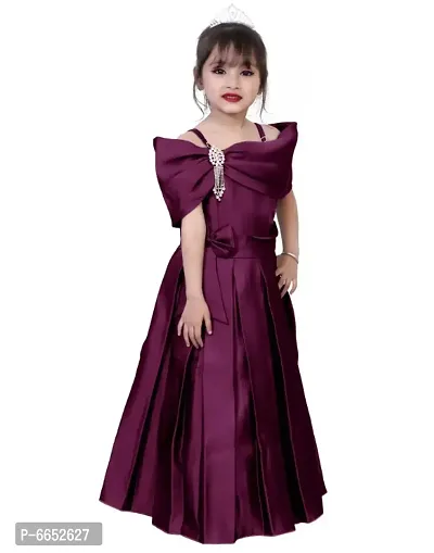 Purple Solid Silk Blend Ethnic Gown-thumb4