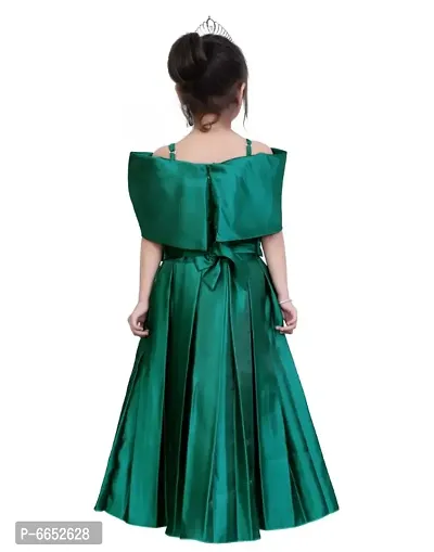 Green Solid Silk Blend Ethnic Gown-thumb2