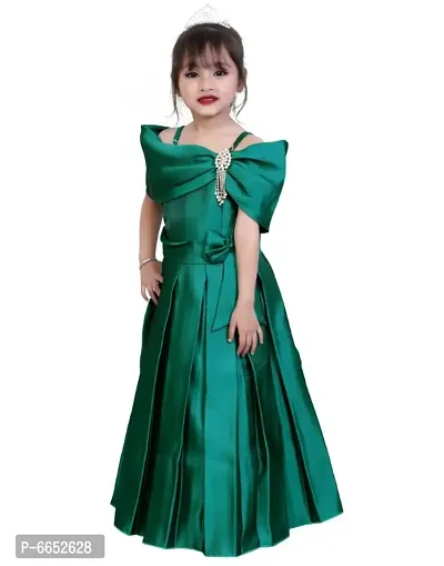 Green Solid Silk Blend Ethnic Gown-thumb3