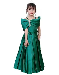 Green Solid Silk Blend Ethnic Gown-thumb3