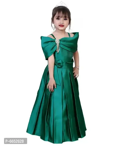 Green Solid Silk Blend Ethnic Gown-thumb4